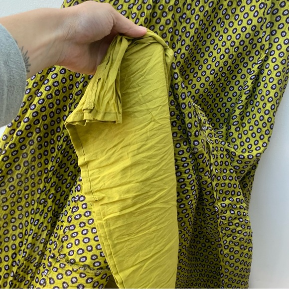 Anokhi for East Women's Size 14 Silk Maxi Skirt Green Pattern Eastern Crinkle - Picture 8 of 10